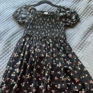 Black dress with cute flower print